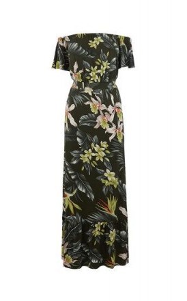 OASIS DELRAY MAXI DRESS / long floral bardot dresses - flipped