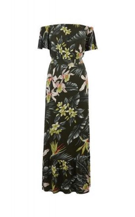 OASIS DELRAY MAXI DRESS / long floral bardot dresses