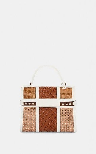 DELVAUX Tempête MM Tzigane Leather Satchel in White and Tan | chic retro bags - flipped
