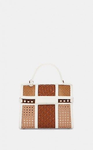 DELVAUX Tempête MM Tzigane Leather Satchel in White and Tan | chic retro bags