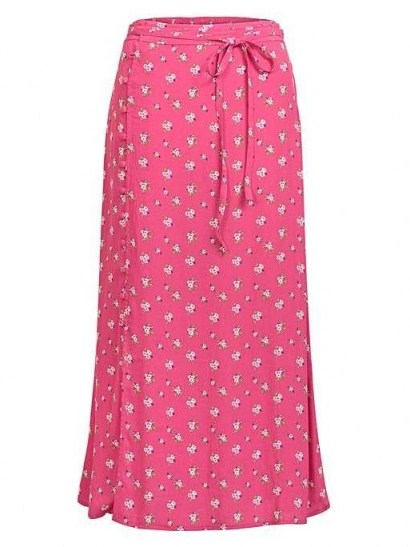 OLIVER BONAS Ditsy Pink Midi Skirt / small floral prints - flipped