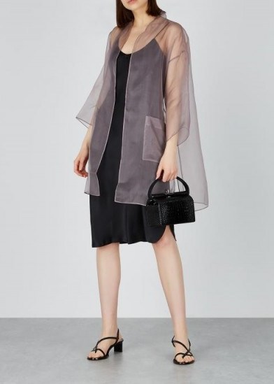 EILEEN FISHER Mauve silk organza kimono ~ luxe sheer jacket - flipped