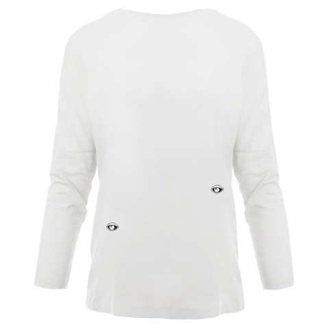 Eyes Embroidered Dropped Shoulder T-Shirt White Women by INGMARSON | Wolf & Badger