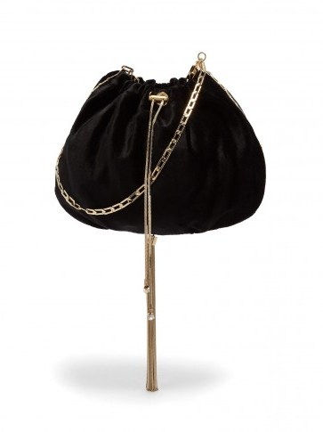 ROSANTICA BY MICHELA PANERO Fatale velvet shoulder bag in black ~ small luxe style pouch - flipped