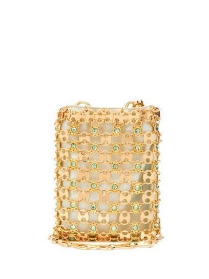PACO RABANNE Flash 1969 mini crystal-embellished phone bag ~ small luxe bags - flipped