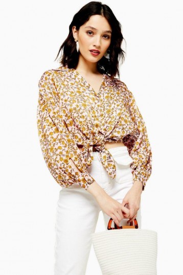Topshop Floral Knot Front Shirt | vintage style ditsy prints