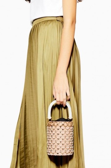 Topshop GHOST Disco Bucket Bag in Nude | small top handle bags - flipped