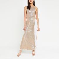 River Island Gold sequin dress over trousers | luxe contemporary look