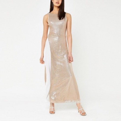 River Island Gold sequin dress over trousers | luxe contemporary look - flipped