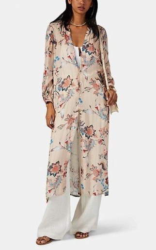 ICONS Floral Chiffon Caftan Dress in Pink ~ effortless summer style - flipped