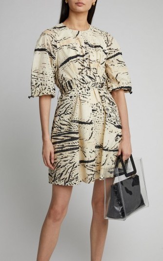 Proenza Schouler PSWL Ink Splash Printed Cotton-Voile Wrap-Effect Mini Dress ~ effortless summer style clothing - flipped