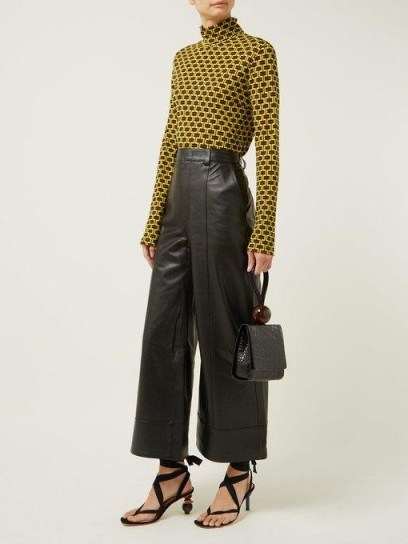 DODO BAR OR Ivgenia high-waist wide-leg leather trousers in black ~ chic pants - flipped