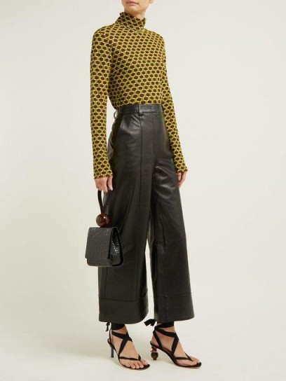 DODO BAR OR Ivgenia high-waist wide-leg leather trousers in black ~ chic pants