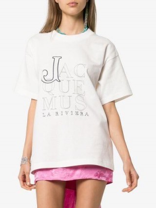 Jacquemus La Riviera Boxy Fit Logo T-Shirt in White / designer tee