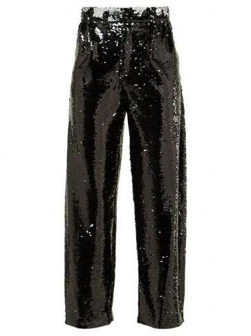 BLAZÉ MILANO Kelpie sequinned tailored trousers / black sparkly pants - flipped