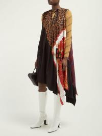 BALENCIAGA Leopard, chain and paisley-print satin-twill dress | Matches Fashion