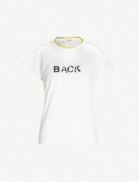 LIMI FEU Embroidered cotton-jersey T-shirt in white