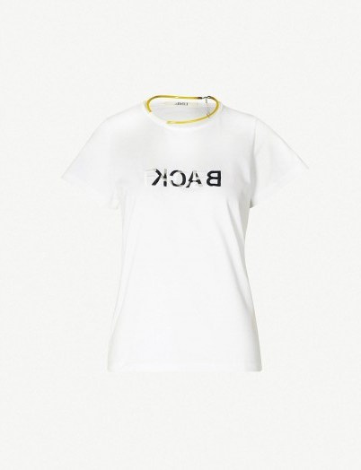 LIMI FEU Embroidered cotton-jersey T-shirt in white - flipped
