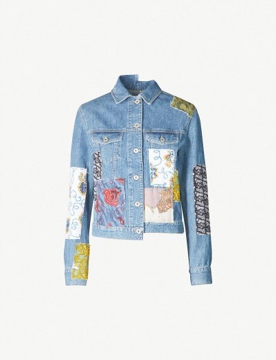 LOEWE Loewe x Paula’s Ibiza patchwork denim jacket in indigo - flipped