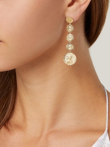 ANISSA KERMICHE Louise D’Infinie 18kt gold coin earrings | Matches Fashion - flipped