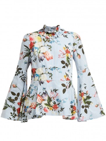 ERDEM Miriam Isabelle-print cotton-poplin top | Matches Fashion