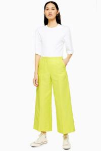 Topshop Boutique Neon Awkward Cropped Trousers in Yellow | crop leg summer pants