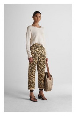 WHISTLES Leopard High Waist Barrel Leg Jeans ~ animal print denim - flipped