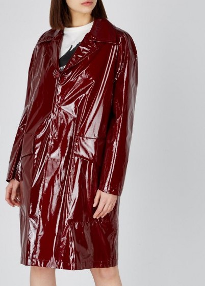 NO.21 Burgundy silk and PVC coat / shiny red coats - flipped
