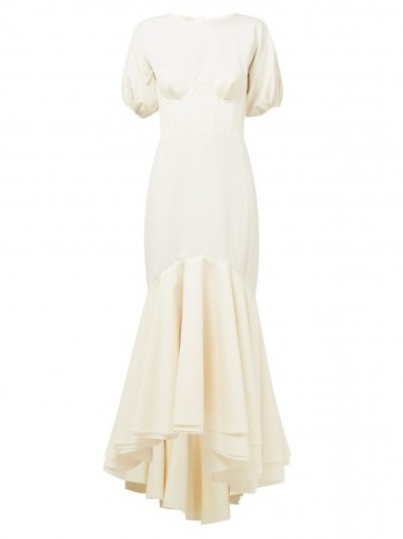 BROCK COLLECTION Odliguard cotton-faille gown in white ~ open back fishtail dresses - flipped