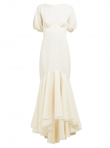 BROCK COLLECTION Odliguard cotton-faille gown in white ~ open back fishtail dresses