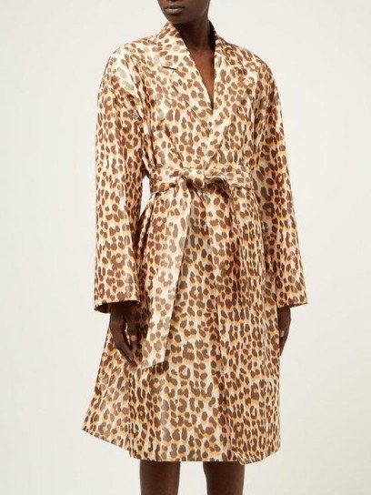 ROCHAS Okawa leopard-print taffeta coat Beige. WILD ANIMAL PRINTED COATS - flipped