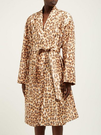 ROCHAS Okawa leopard-print taffeta coat Beige. WILD ANIMAL PRINTED COATS