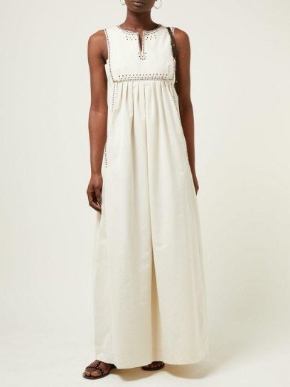 WEEKEND MAX MARA Palude dress in ivory | neutral summer maxi - flipped