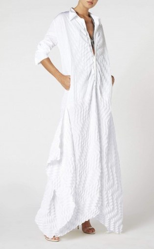 ROLAND MOURET PENHALE DRESS in WHITE ~ contemporary maxi - flipped