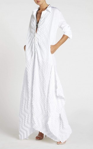 ROLAND MOURET PENHALE DRESS in WHITE ~ contemporary maxi