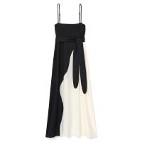 Mara Hoffman PHILOMENA DRESS in Rima Colorblock ~ black and white colourblock thin strap maxi