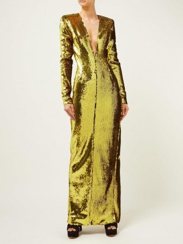 ALEXANDRE VAUTHIER Plunge V-neck sequinned gown | Matches Fashion - flipped