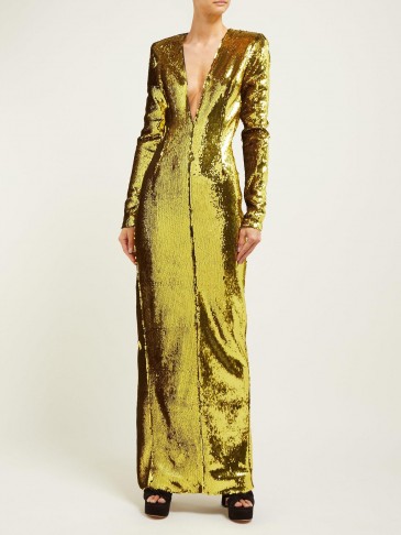 ALEXANDRE VAUTHIER Plunge V-neck sequinned gown | Matches Fashion