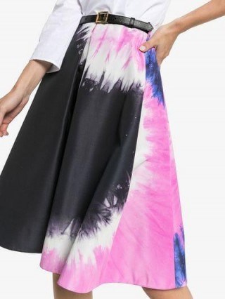 Prada Tie-Dye Faille A-Line Skirt Black and Pink - flipped