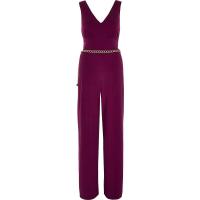 RIVER ISLAND Purple chain belted jumpsuit – jersey fabric jumpsuits