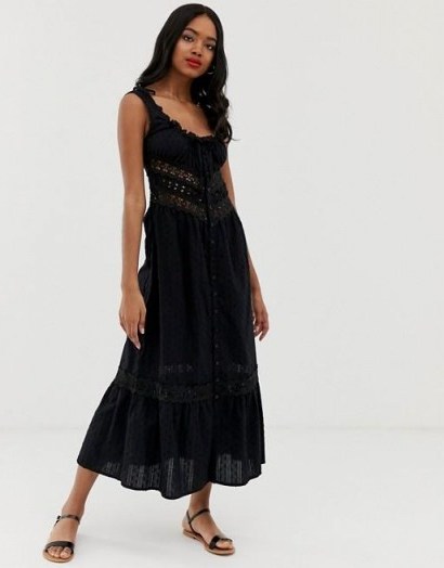 Rahi Topanga Lace Midi Dress in black | summer boho style - flipped