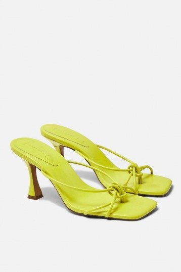Topshop REX Lime Knot Mules | barely there kitten heel sandals | strappy mid heels | summer colours - flipped