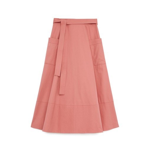 Co SATEEN PINK SKIRT in Dusty Rose | pink summer skirts - flipped