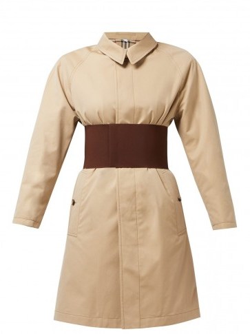 BURBERRY Single-breasted cotton-gabardine trench coat in beige - flipped