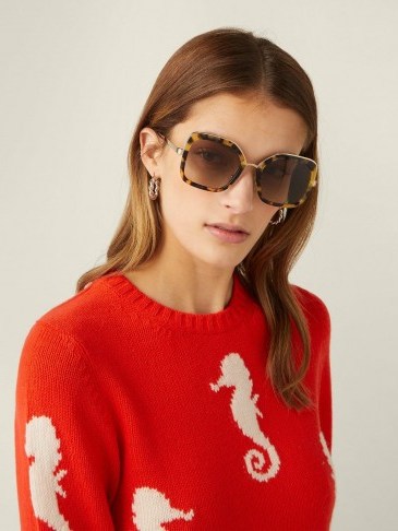 PRADA EYEWEAR Square-frame tortoiseshell sunglasses | Matches Fashion - flipped