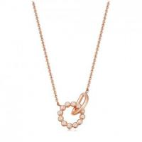 ASTLEY CLARKE Stilla Arc Interlocking Pendant Necklace 18 karat rose gold vermeil / small white sapphire pendants