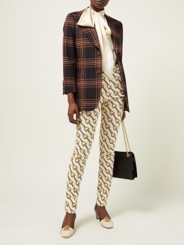 GUCCI Stirrup-print stretch cotton-blend skinny jeans | Matches Fashion - flipped