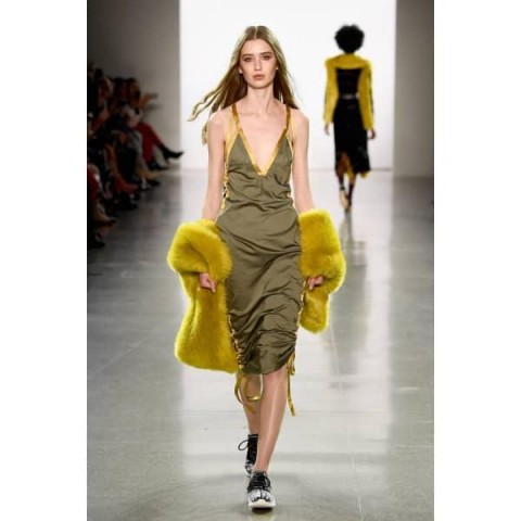 Street Slip Dress With Drawstring by VHNY | Wolf & Badger | green dress is casual and sporty