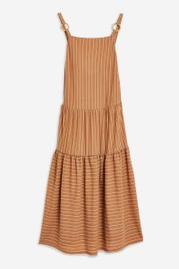 Topshop Stripe Midi Dress in Toffee | brown tone sundress