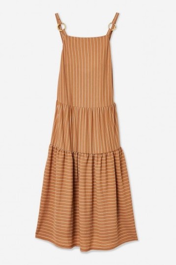 Topshop Stripe Midi Dress in Toffee | brown tone sundress - flipped
